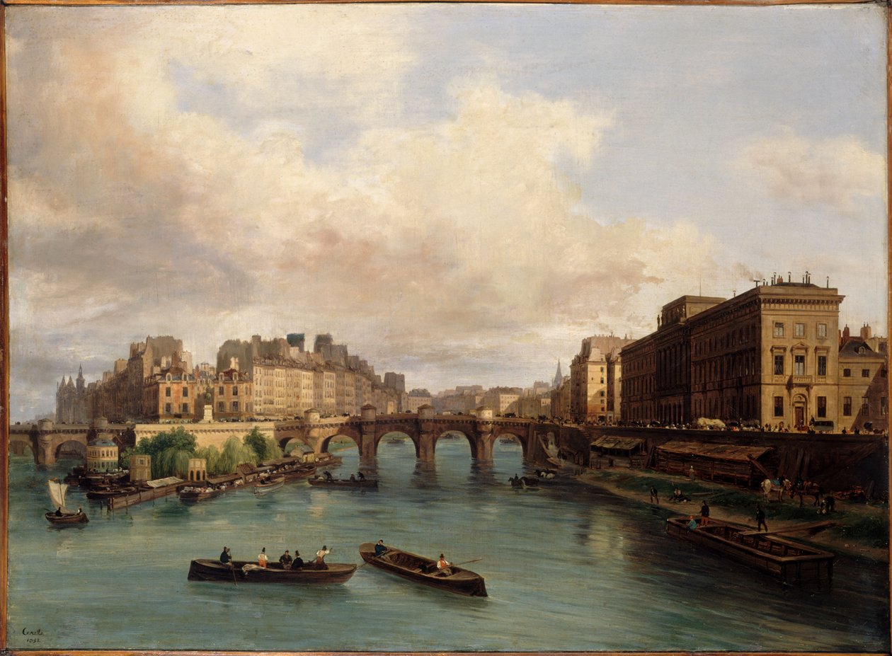 Ile de la Cité og Quai Conti, sett fra Passerelle des Arts av Giuseppe Canella