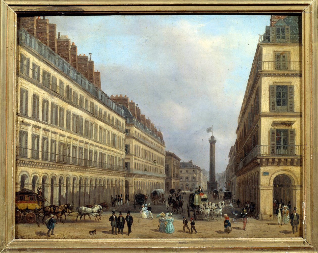 Rue Castiglione i Paris i 1829. Maleri av Giuseppe Canella (1788-1847) av Giuseppe Canella