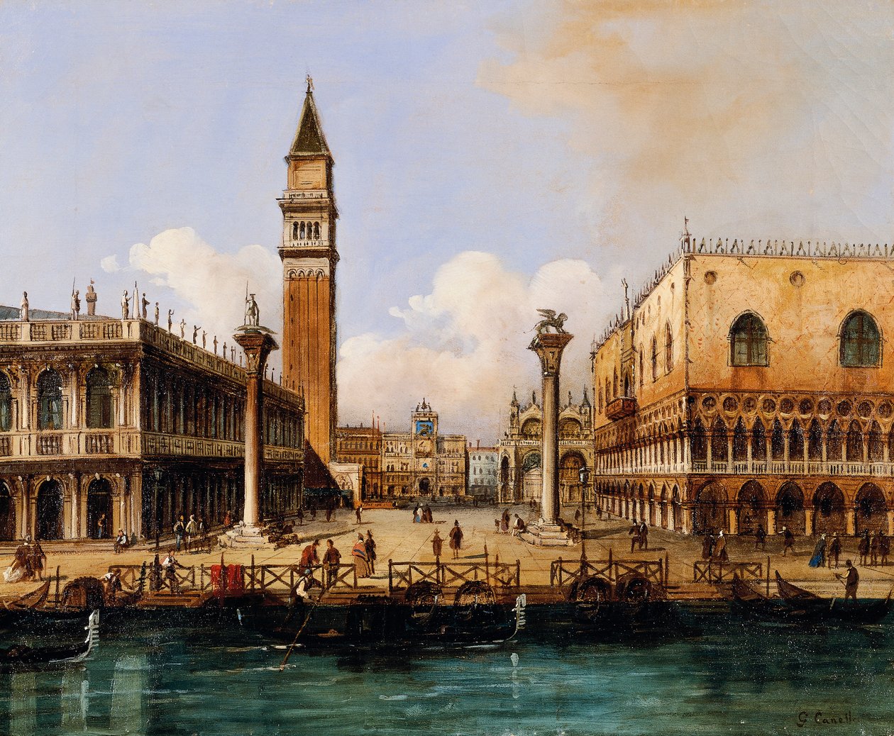 Markusplassen i Venezia (olje på lerret) av Giuseppe Canella