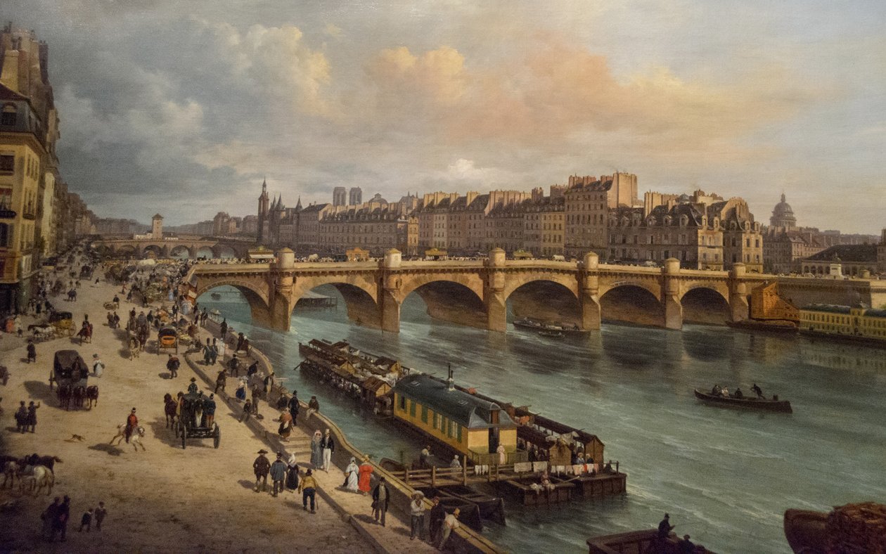 Pont-Neuf og Cité Paris 1832, 1832. av Giuseppe Canella the Elder