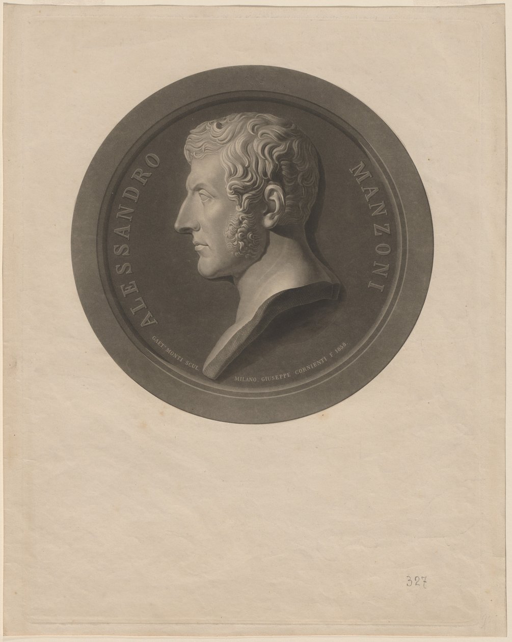 Alessandro Manzoni av Giuseppe Cornienti, after Gaetano Monti