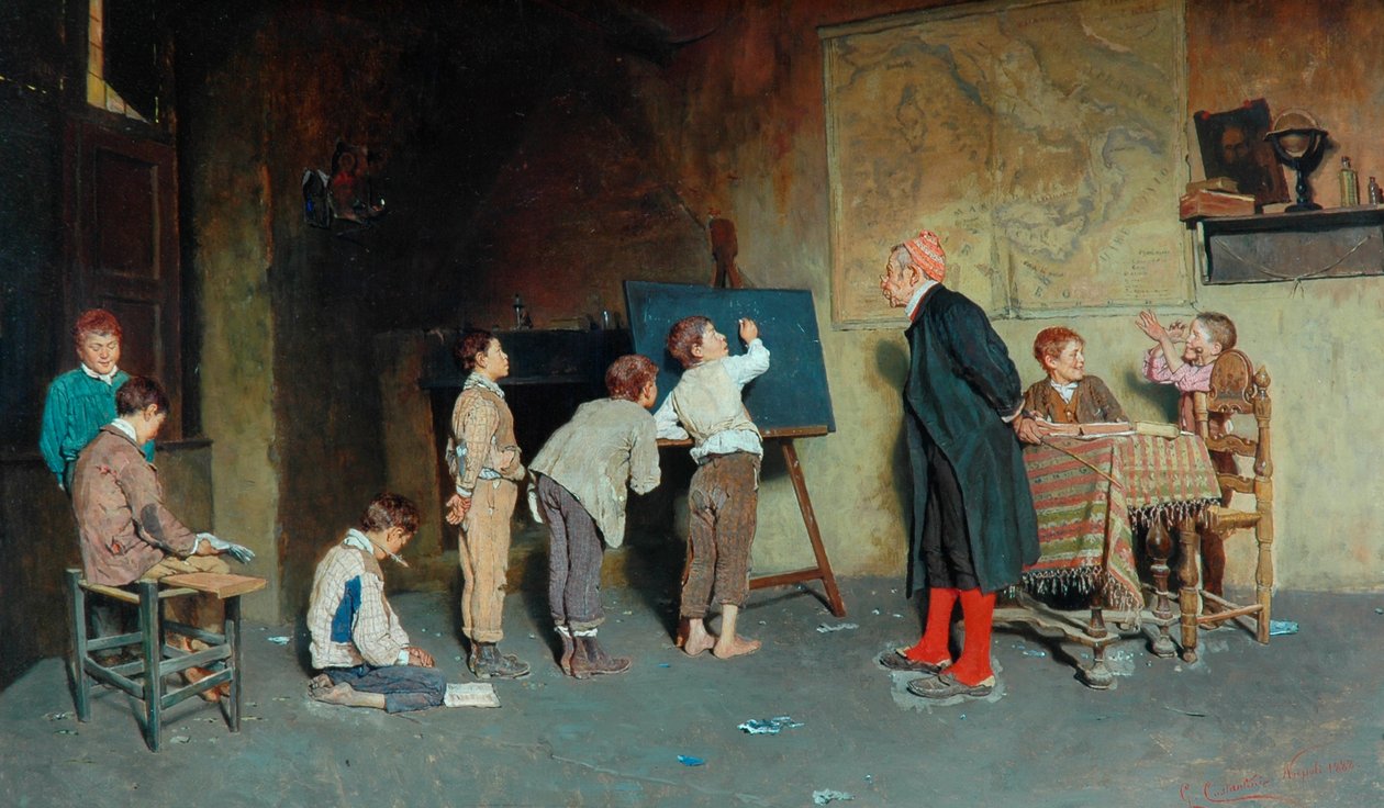 En italiensk landsbyskole, 1888 av Giuseppe Costantini