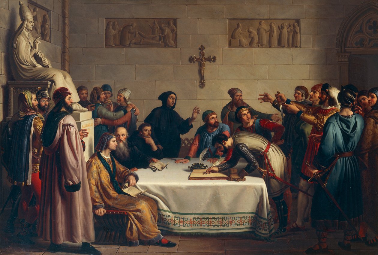 Pontidas ed, 7. april av Giuseppe Diotti