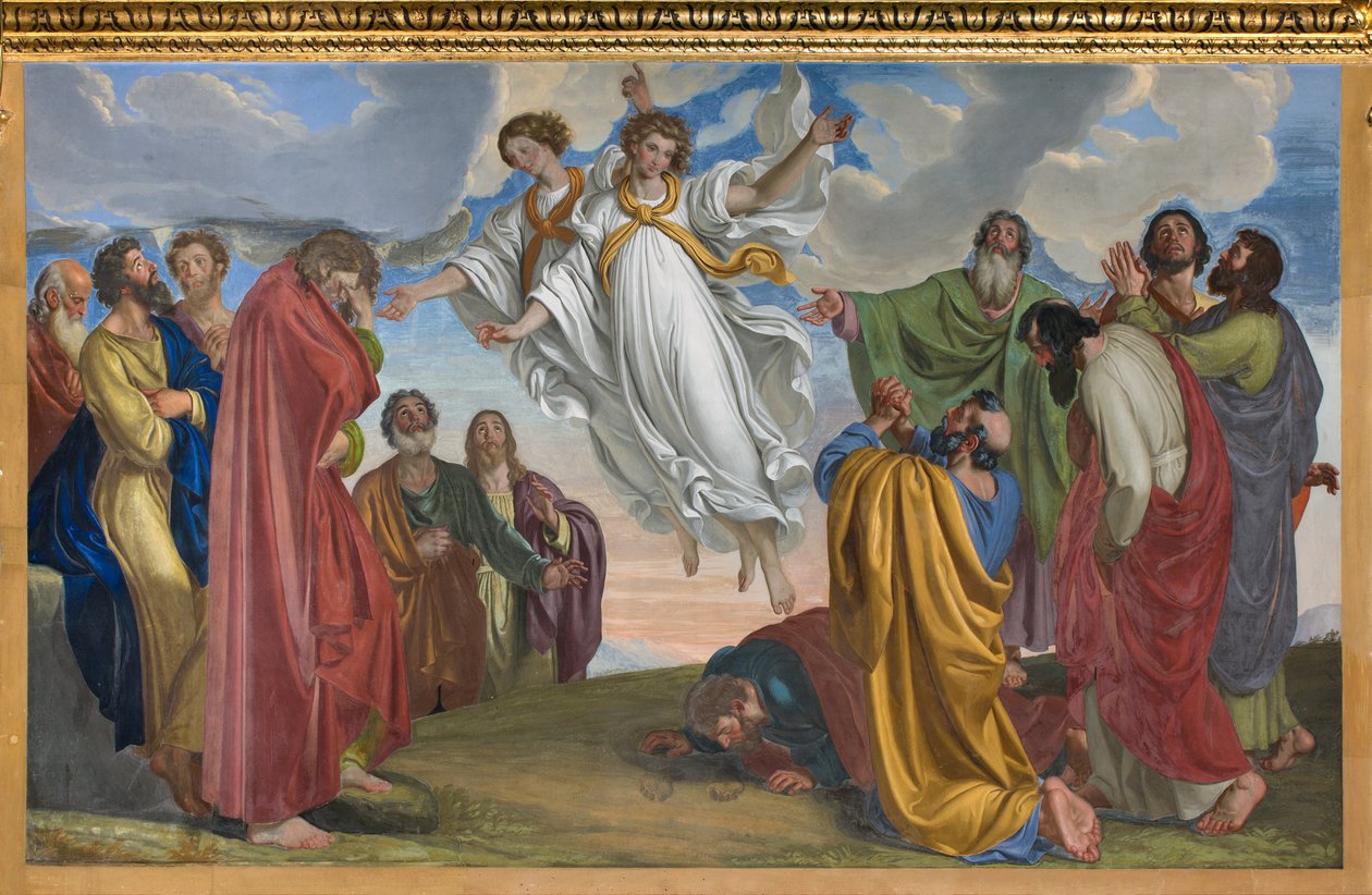 Presbytery, Giueppe Diotti, Apparition of Angels after the Ascension 1830 av Giuseppe Diotti