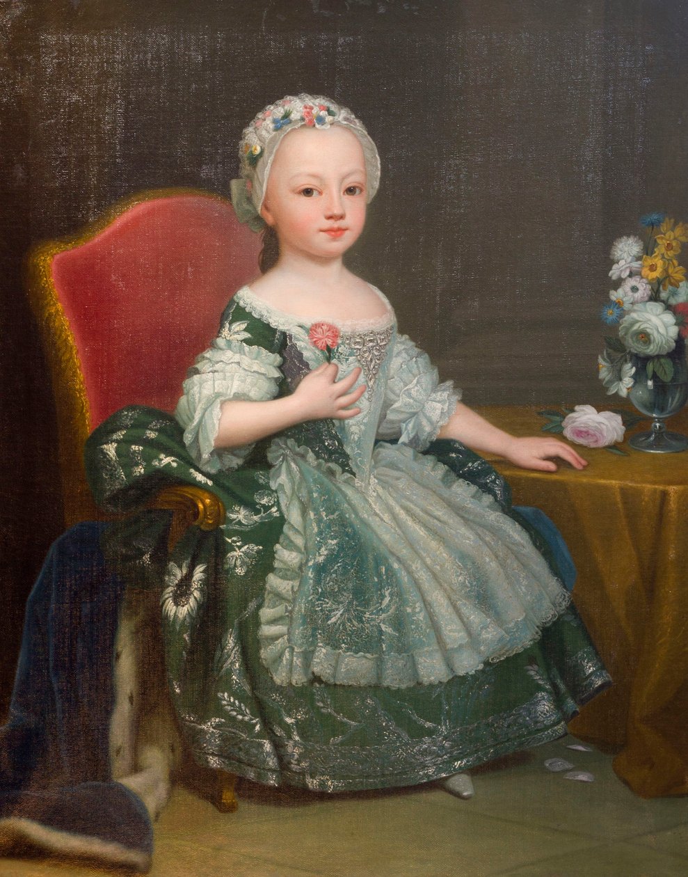 Portrett av Maria Theresa av Savoy (1756-1803), fremtidig grevinne av Artois, av Giuseppe Dupra (1703-1784), olje på lerret av Giuseppe Duprà