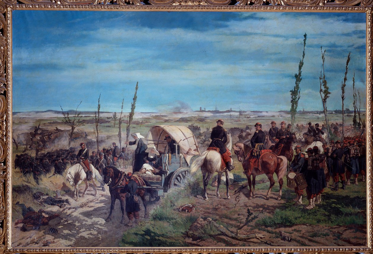 Italiensk militærleir ved slaget ved Magenta i 1859 (olje på lerret av Giuseppe Fattori