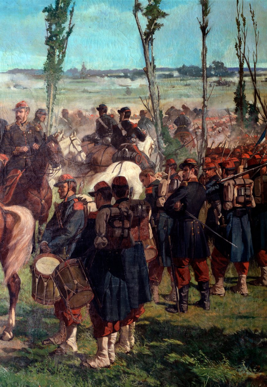 Den italienske leiren. Detalj av slaget ved Magenta i 1859 (olje på lerret av Giuseppe Fattori