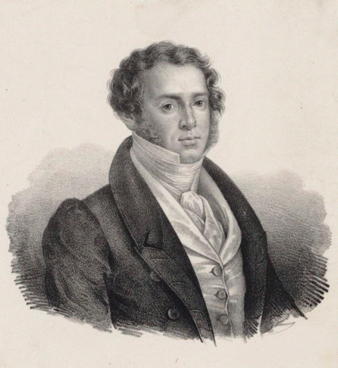 Portrett av komponisten Saverio Mercadante 1795-1870. av Giuseppe Gozzini