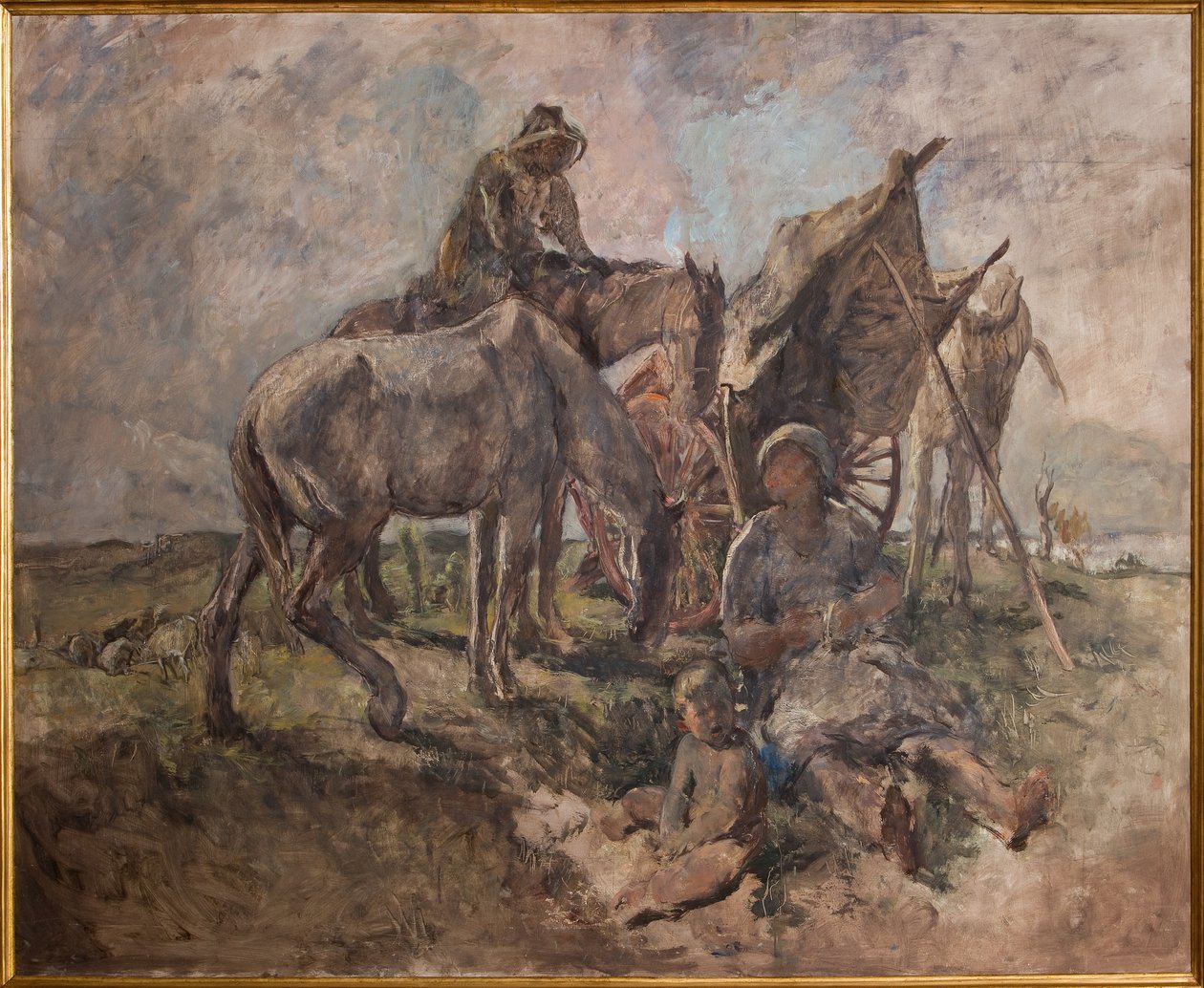 Rest in the Fields (olje på kryssfiner) av Giuseppe Graziosi