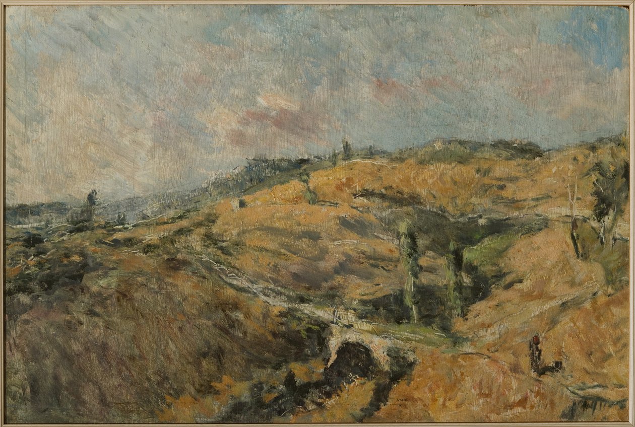 Toskansk landskap - Le Caldire (olje på panel) av Giuseppe Graziosi
