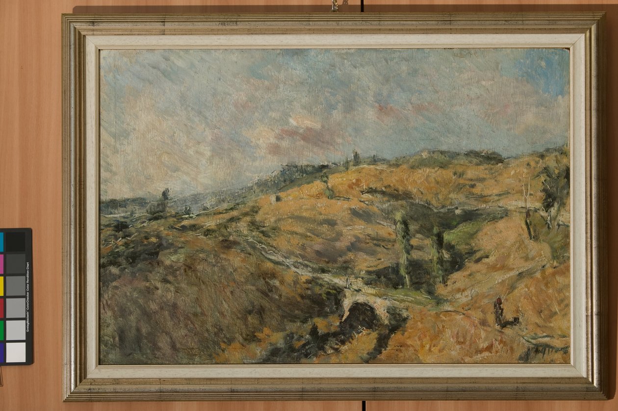 Toskansk landskap - Le Caldire (olje på panel) av Giuseppe Graziosi