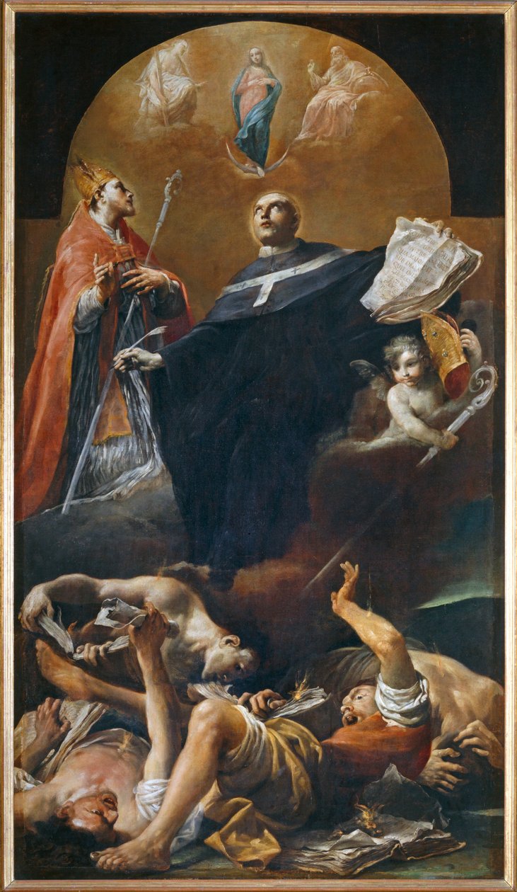 Den ubesmittede unnfangelse med de hellige Anselm og Martin - Den ubesmittede unnfangelse med de hellige Anselm og Martin ... av Giuseppe Maria (1665-1747) Crespi