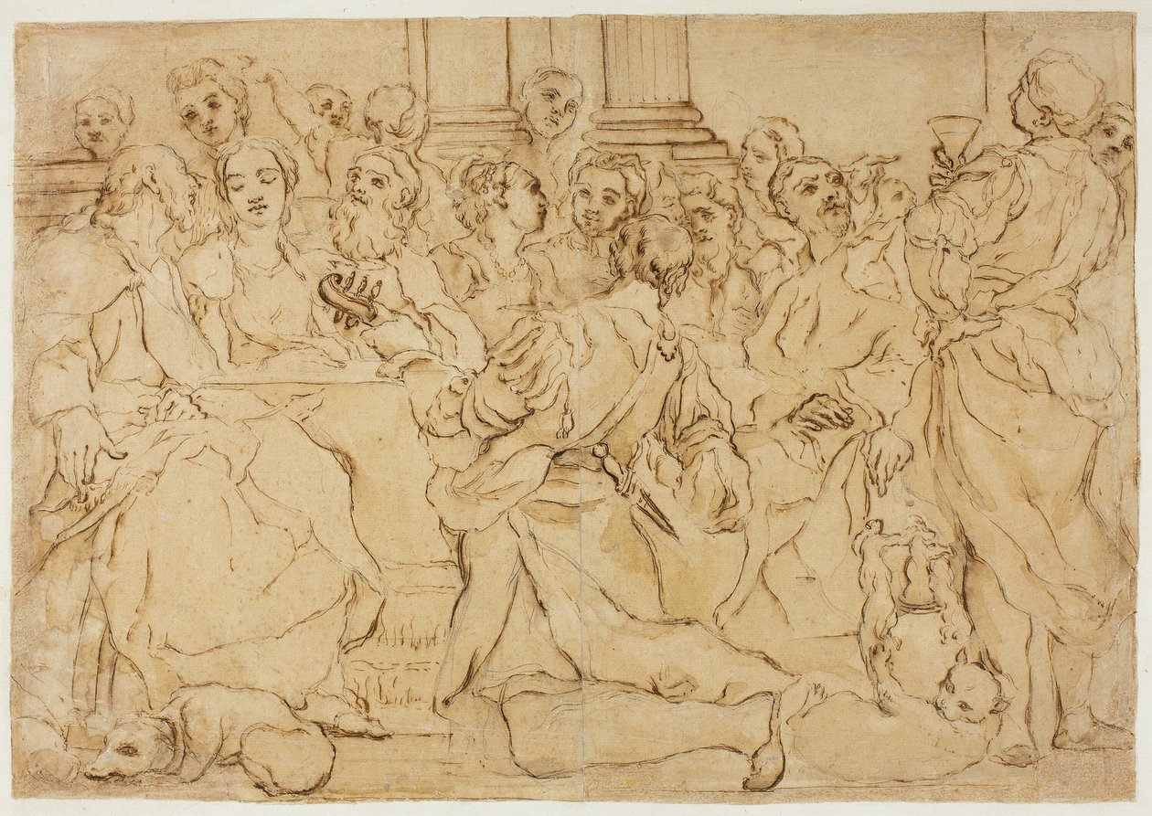 Studie for ekteskapet på Cana av Giuseppe Maria Crespi