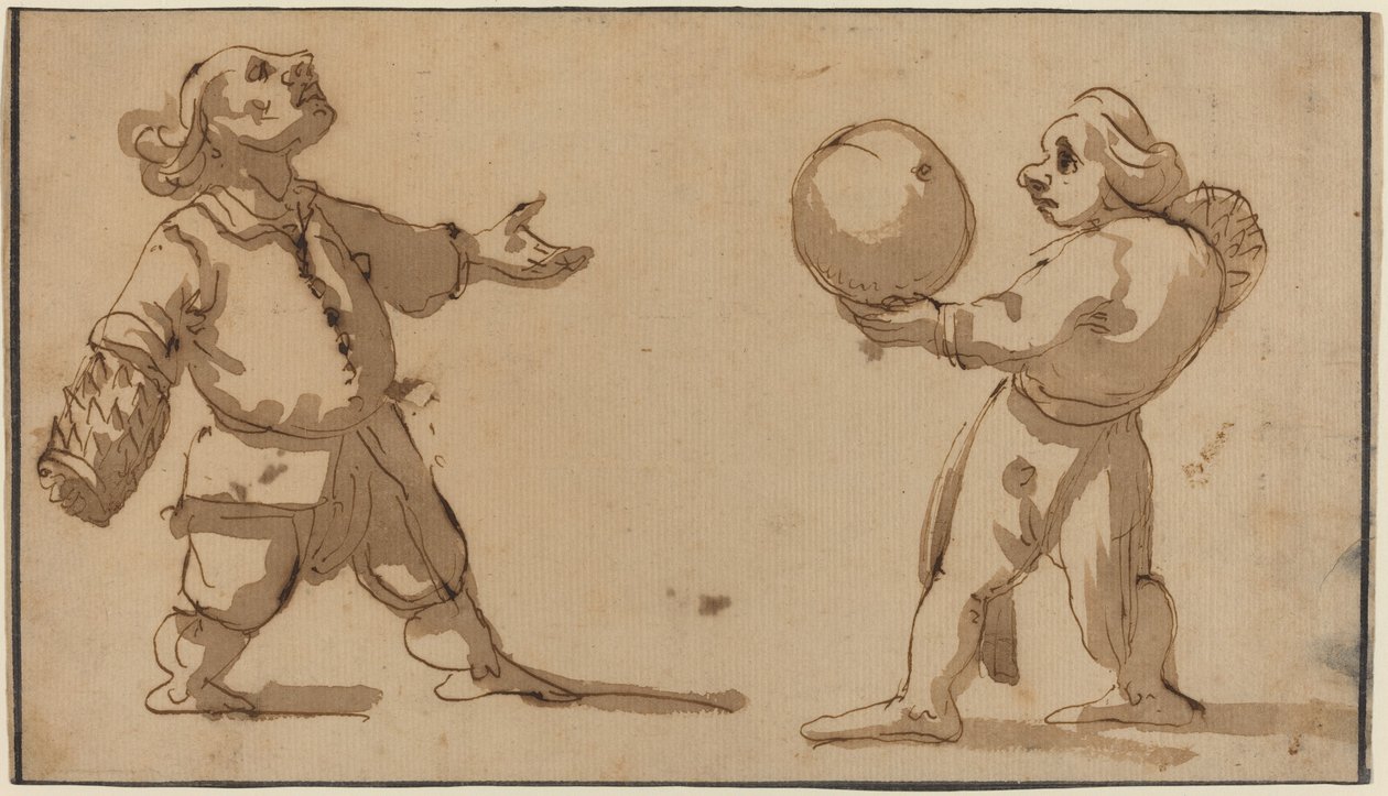 En karikatur med ballspillere av Giuseppe Maria Mitelli