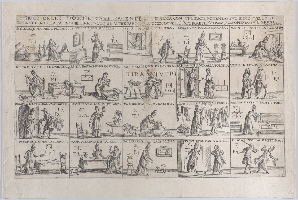 Gioco Delle Donne, E Sue Facende Game of Wives, And Their Chores, 1654-1718. av Giuseppe Maria Mitelli