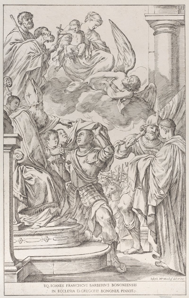 Plate 11: Saint William of Aquitaine, 1678. av Giuseppe Maria Mitelli