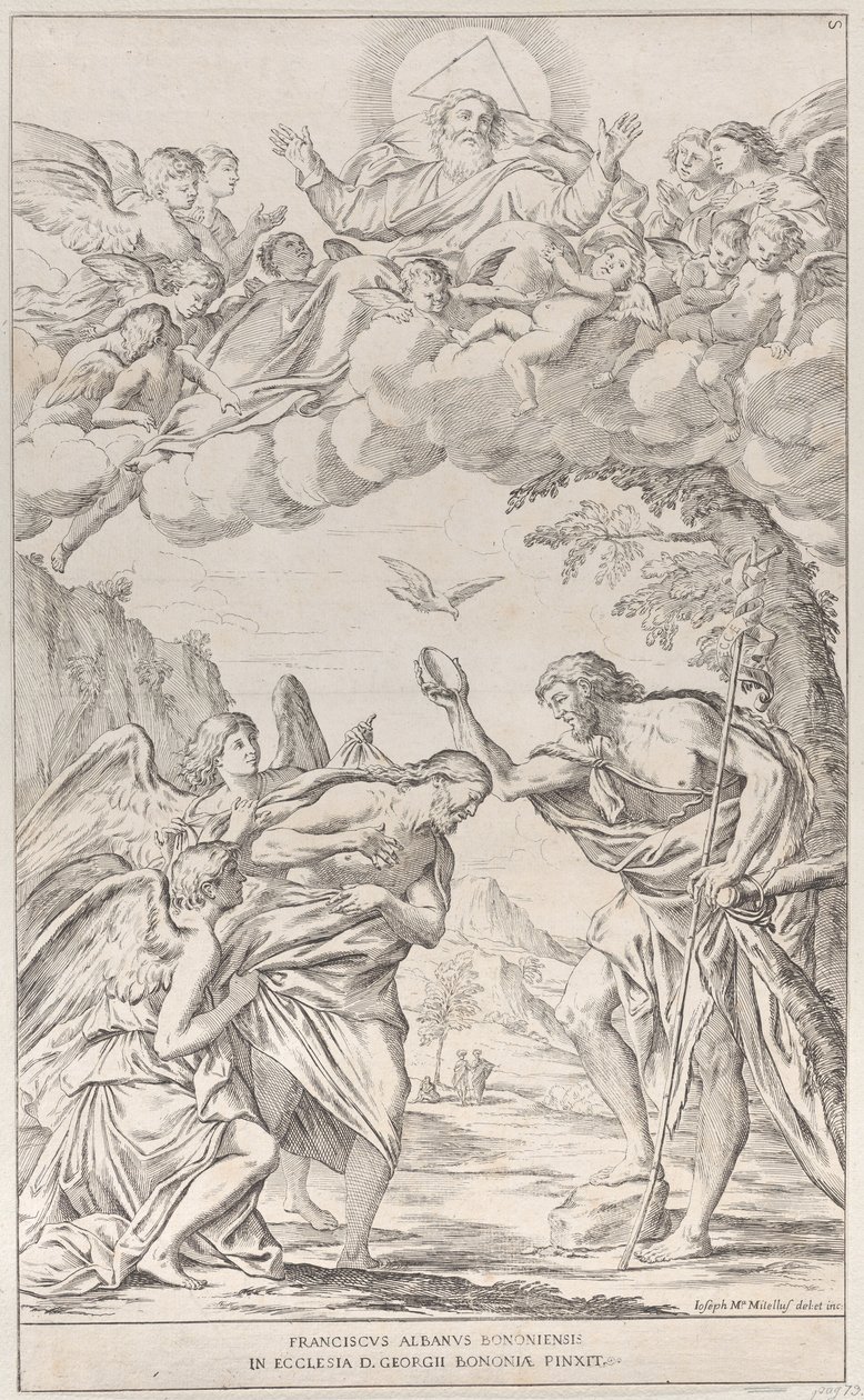 Plate 8: Kristi dåp, 1678. av Giuseppe Maria Mitelli