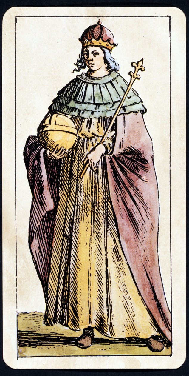 Papesse Jeanne avbildet på et spill med Tarot-manuskript av CMMitelli av Giuseppe Maria Mitelli