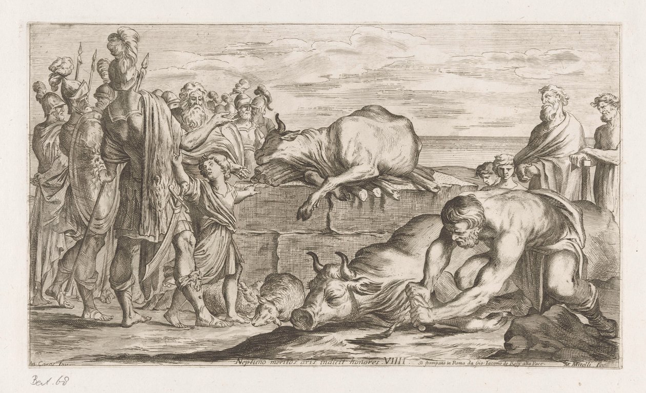 Trojanen tilbyr dieren til Neptun Aris gir utmerkelser til Neptun (tittel på objekt) Omzwervingen van Aeneas (serietittel) L