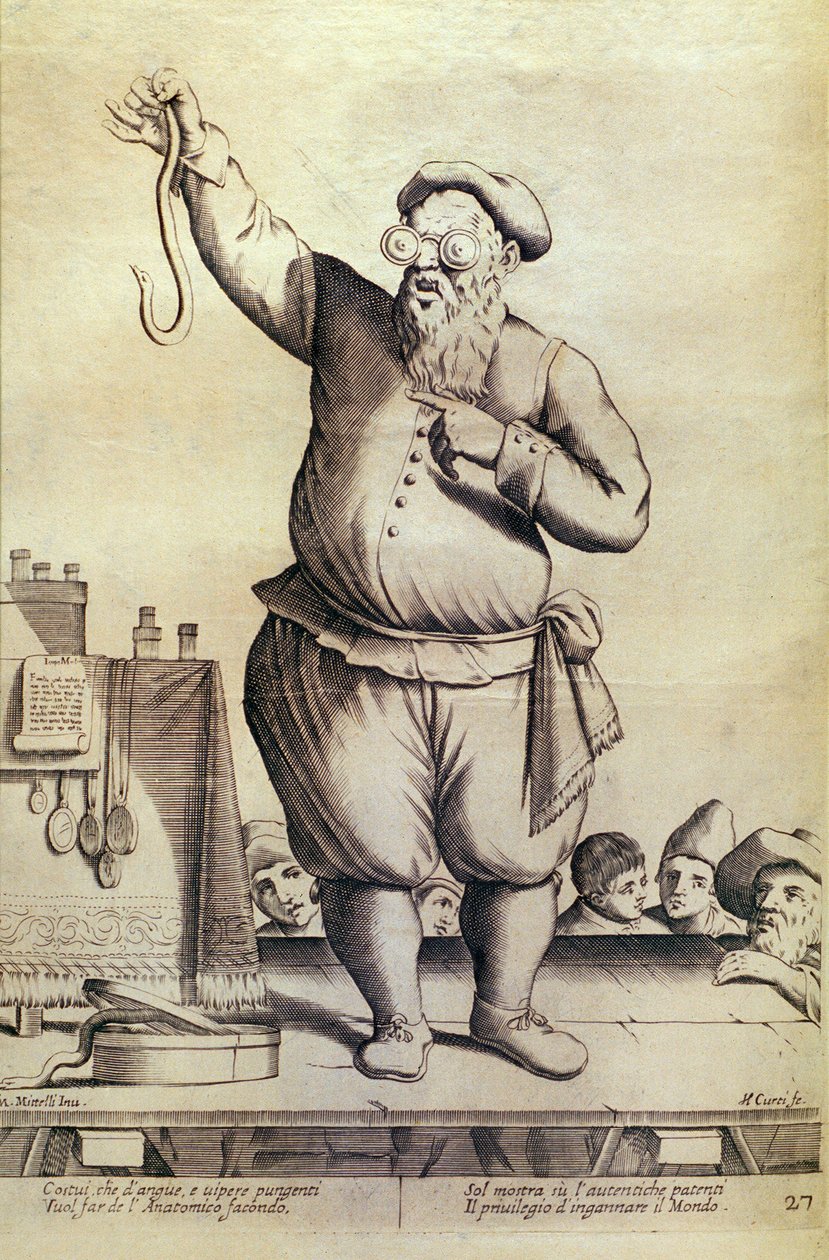 VANDRENDE HANDEL - CIARLATANO av Giuseppe Maria Mitelli