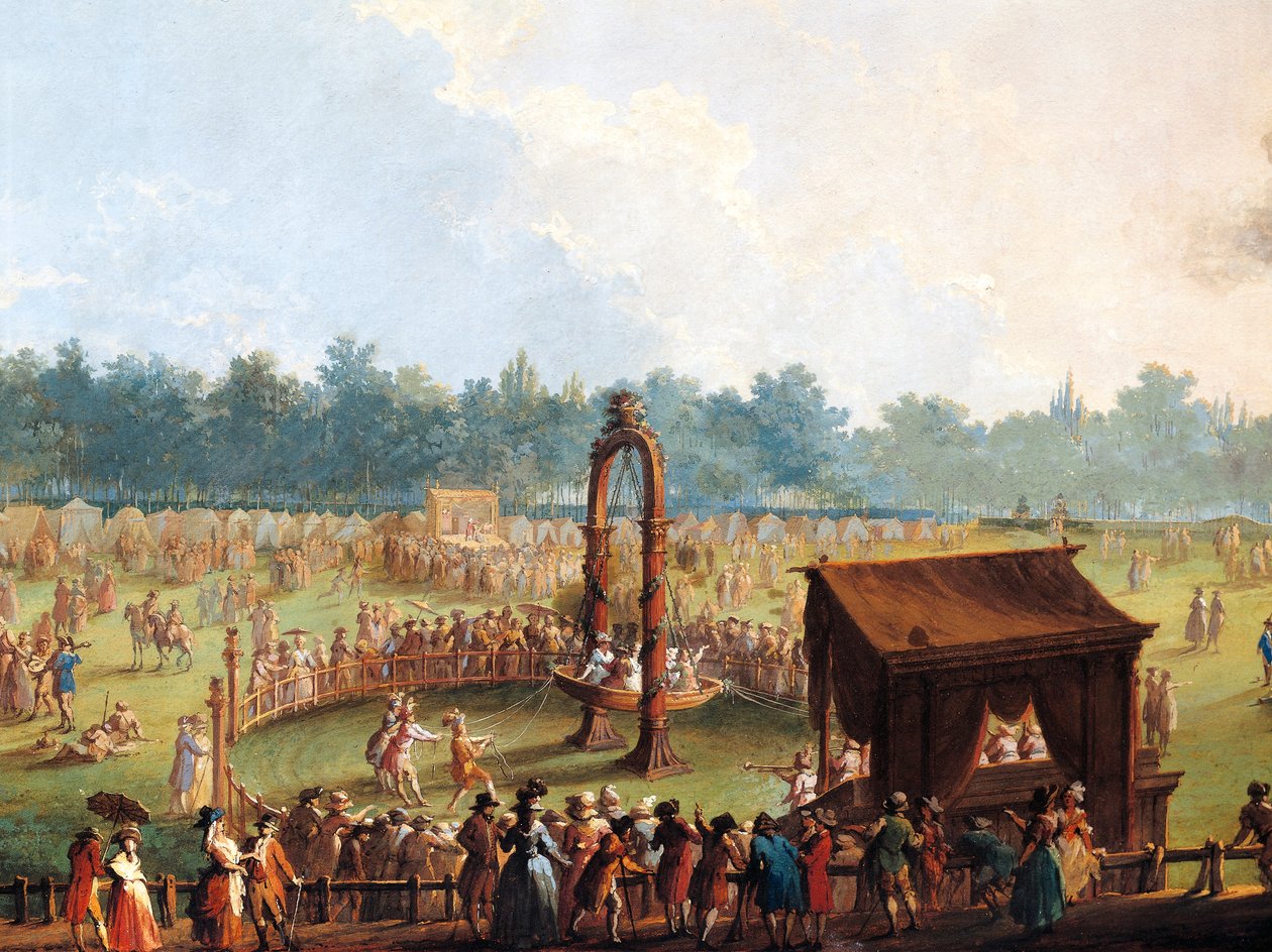 Feiring på Cascine til ære for Ferdinand III, Games in Meadow of Great Oak av Giuseppe Maria Terreni