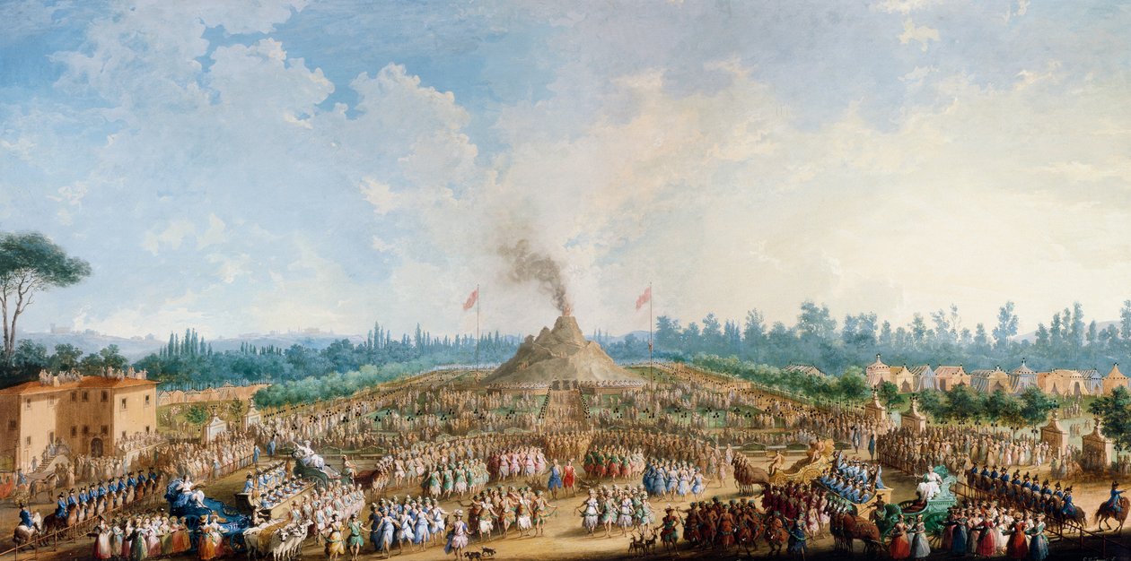 Feiring på Cascine til ære for Ferdinand III, vulkanen av Giuseppe Maria Terreni