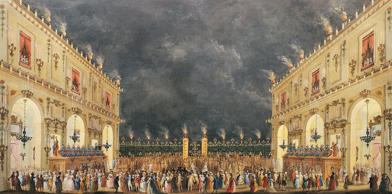 Italia, Firenze, festival på Cascine til ære for Ferdinand III av Lorraine av Giuseppe Maria Terreni
