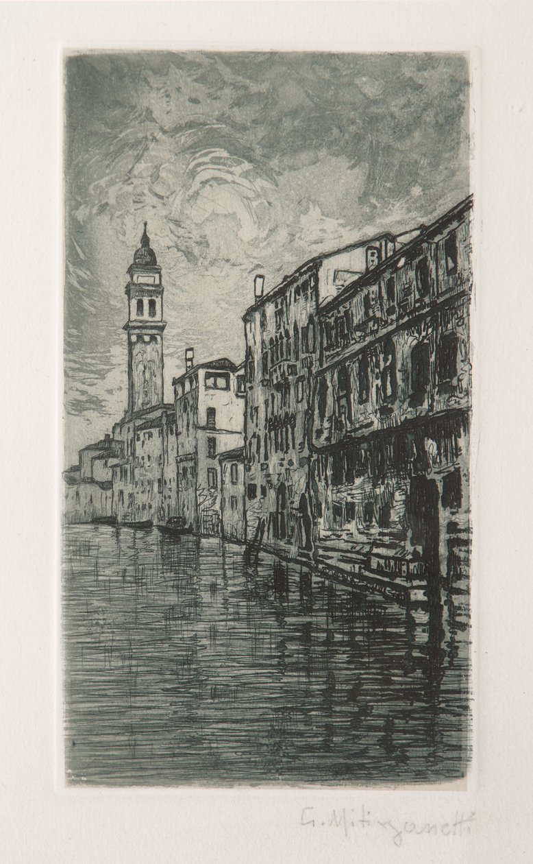 Venezia (etsing og akvatint på hvitt papir) av Giuseppe Miti Zanetti