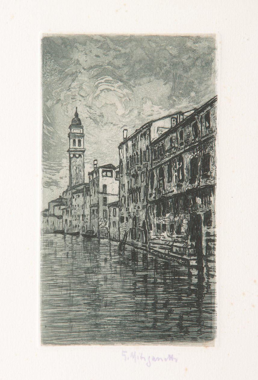 Venezia (etsing og akvatint på hvitt papir) av Giuseppe Miti Zanetti
