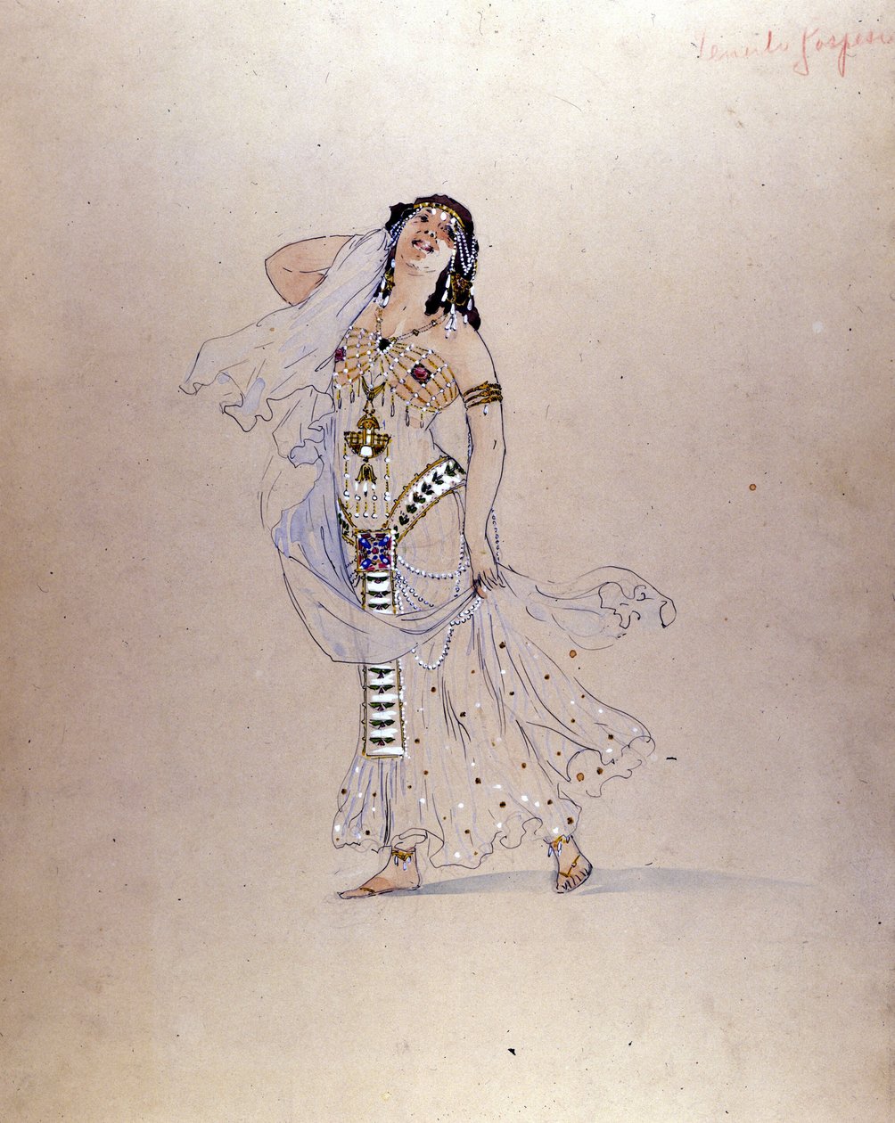 Richard Strauss ”” ”Salomè” ”kostyme av Giuseppe Palanti (1881-1946) for teatret La Scala i Milano i 1912. av Giuseppe Palanti