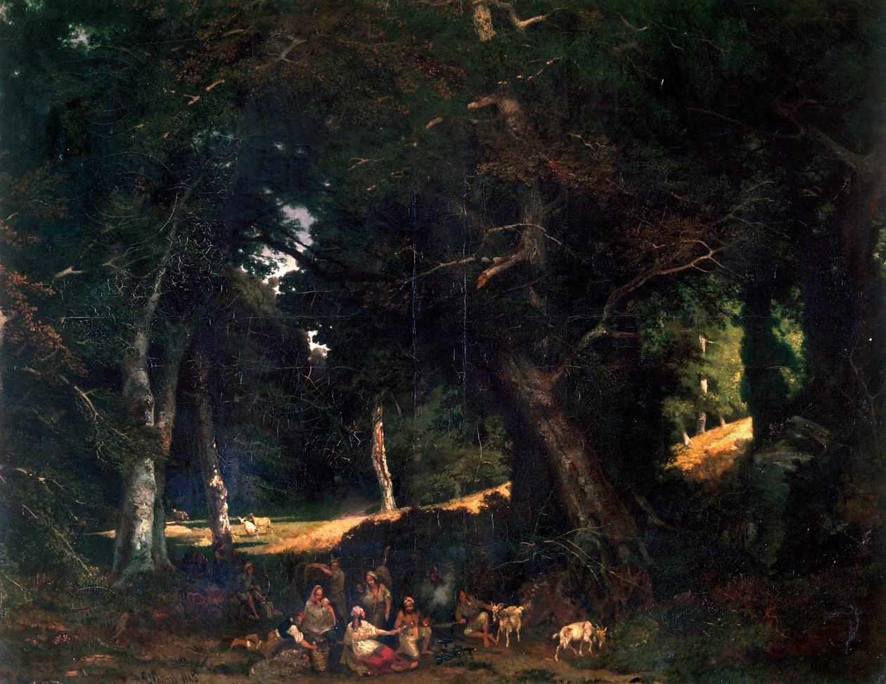 Skog, malt av Giuseppe Palizzi av Giuseppe Palizzi
