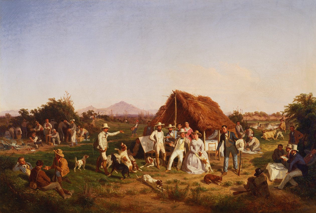 Jaktfest med kongefamilien i Napoli (maleri) av Giuseppe Palizzi