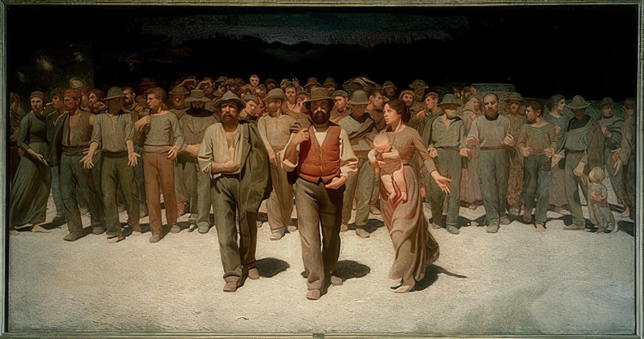 Der vierte Stand (Den fjerde stand). 1898-1901 av Giuseppe Pellizza da Volpedo