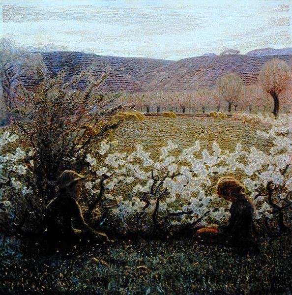 Field in Bloom (olje på lerret) av Giuseppe Pellizza da Volpedo