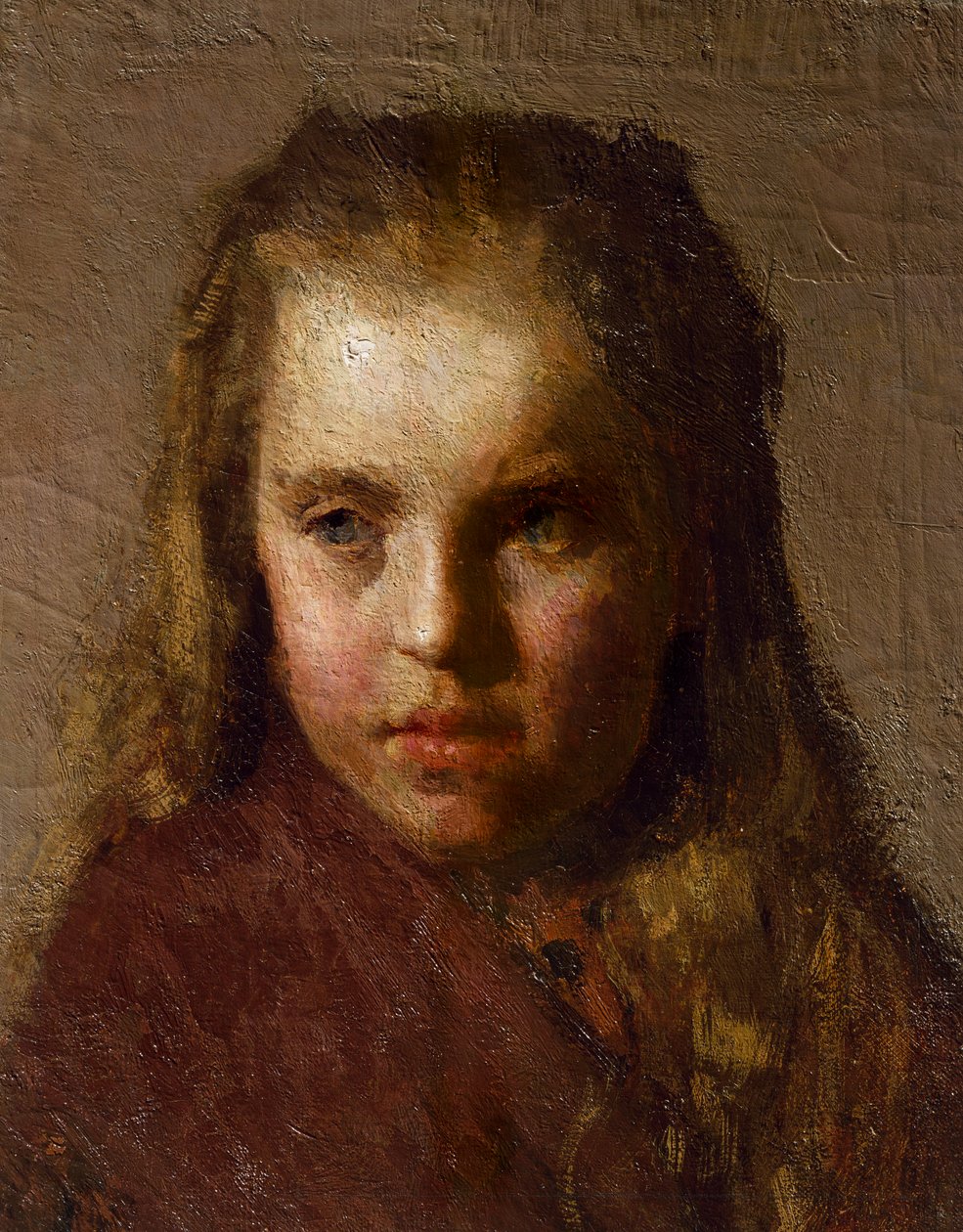 Hodet til en liten jente av Giuseppe Pellizza da Volpedo