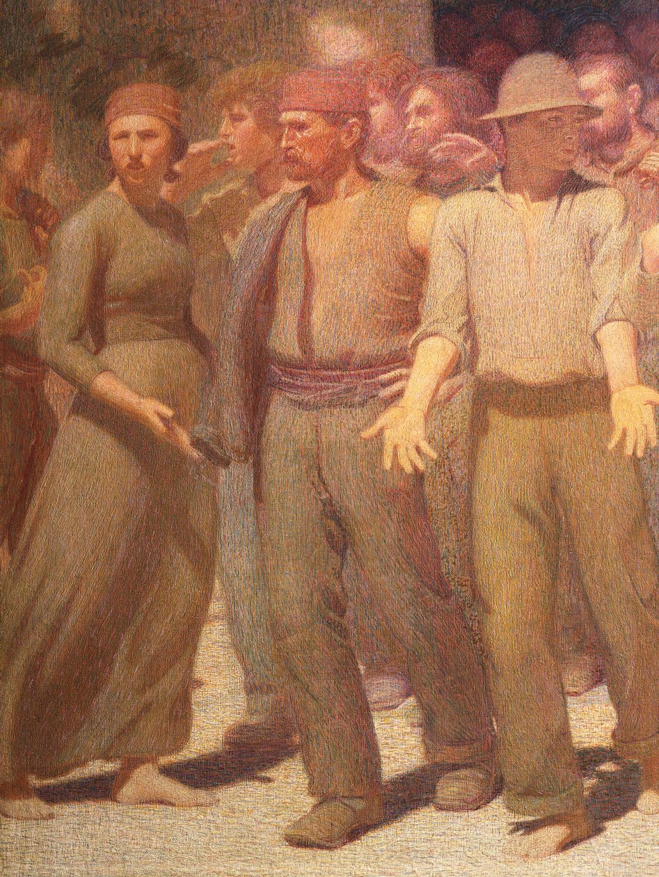 Den fjerde staten, av Giuseppe Pellizza da Volpedo, detalj av Giuseppe Pellizza da Volpedo