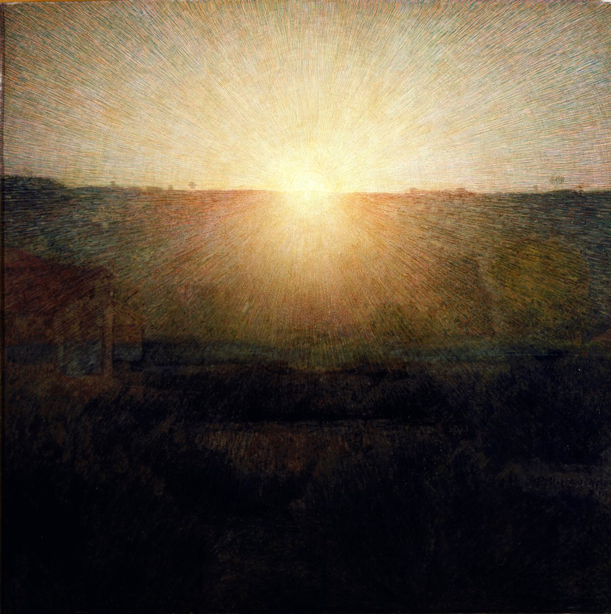 The Rising Sun-maleri av Giuseppe Pellizza da Volpedo (1868-1907) 1904 Dim.155x155 cm Roma Gallery of Modern Art av Giuseppe Pellizza da Volpedo