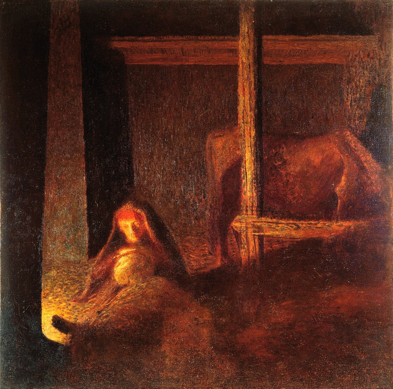 Kjerringa i låven av Giuseppe Pellizza da Volpedo