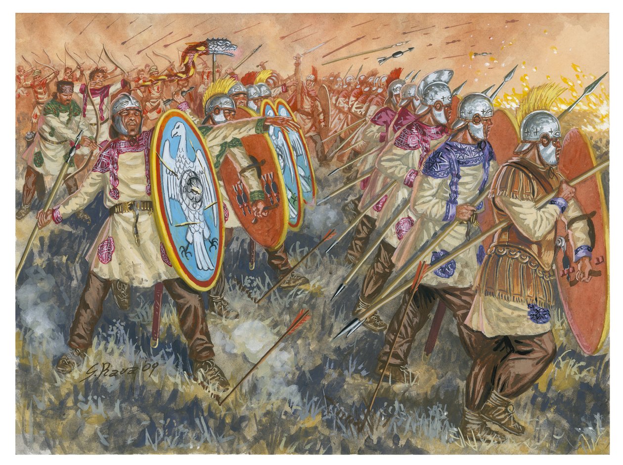 Slaget ved Adrianopel (Hadrianopolis) av Giuseppe Rava