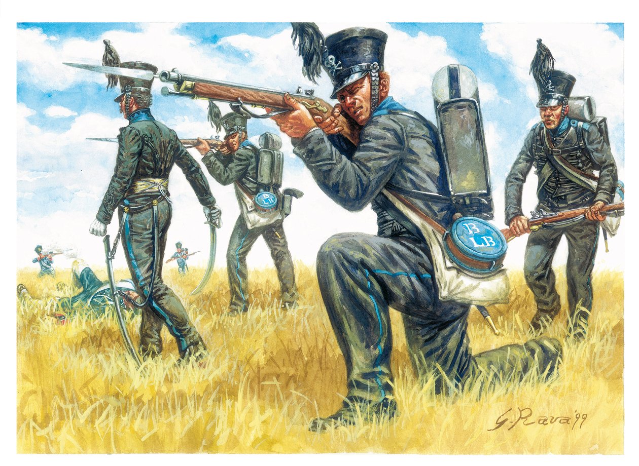 Første imperium: infanteriregimentet til Black Brunswickers - Første imperium: infanteriregiment til Brunswick Leib-bataljonen (illustrasjon) av Giuseppe Rava