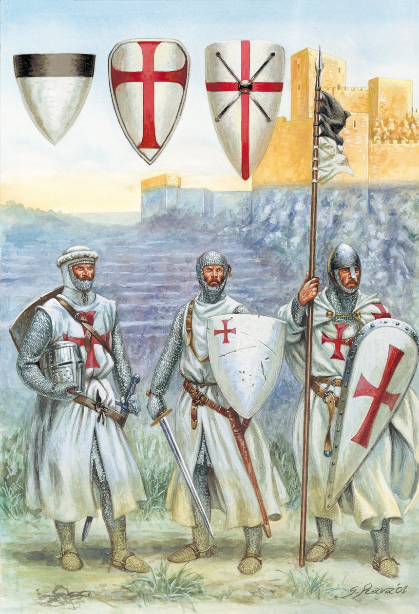 Tempelriddere (illustrasjon) av Giuseppe Rava