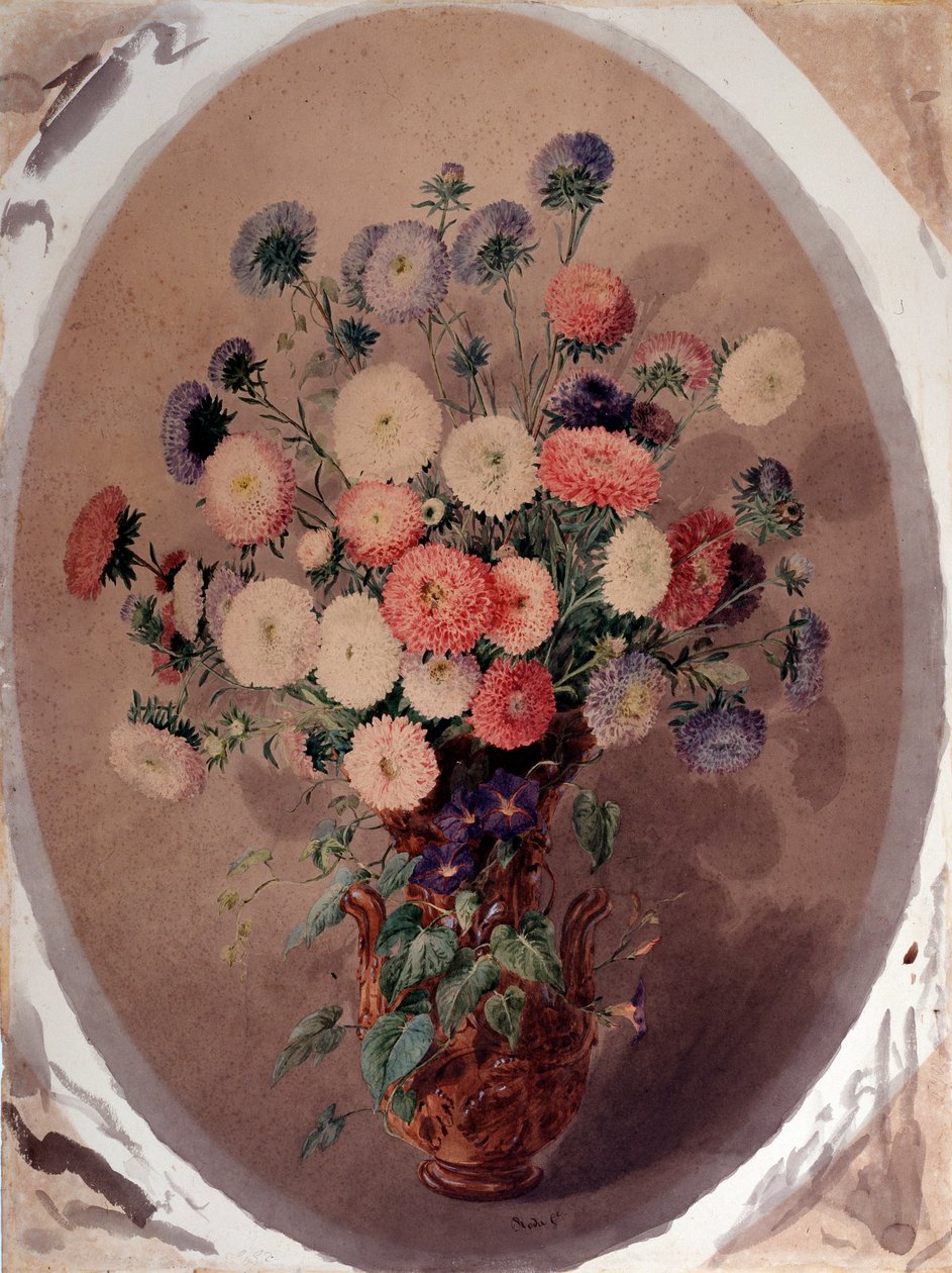 En haug med tusenfryd Akvarell av Giuseppe Roda (1800-tallet) 1863 Dim 70x51 cm Gener, Galleria d