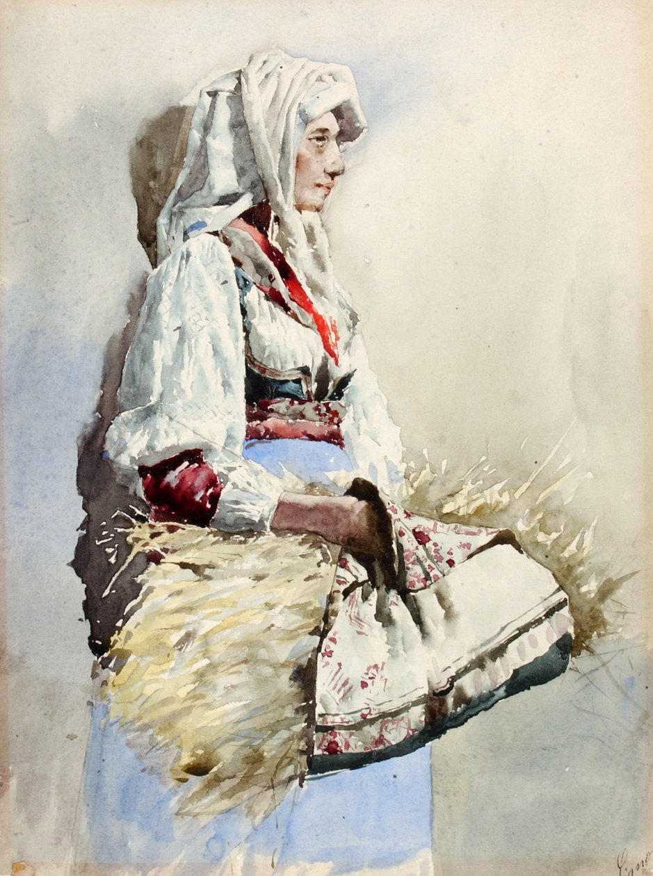 Italiensk bondekvinne, sent på 1800-tallet - begynnelsen av 1900-tallet. av Giuseppe Signorini