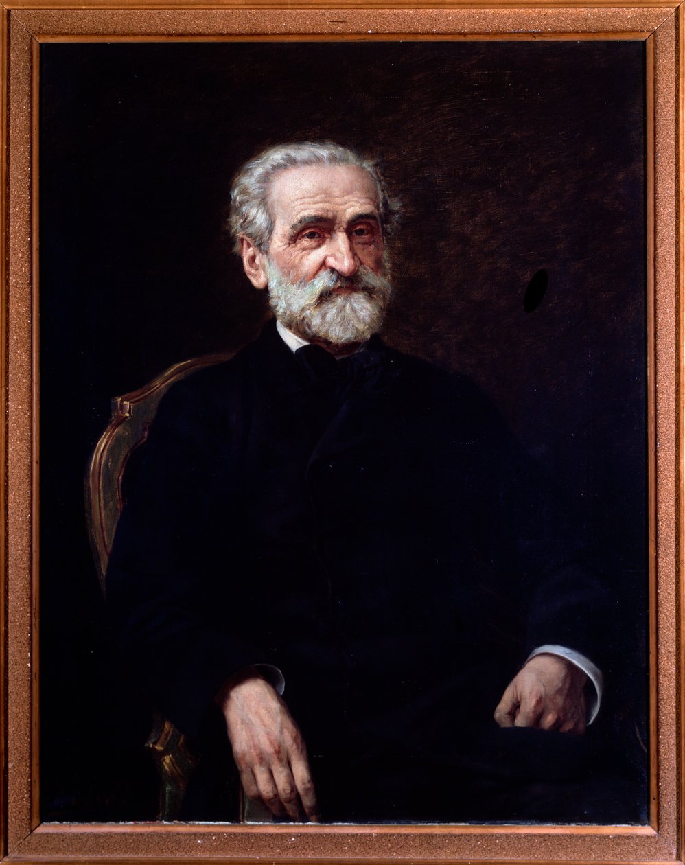 Portrett av Giuseppe Verdi (1813-1901) italiensk komponist. Bologna, samfunnsmusikkmuseum av Giuseppe Tivoli