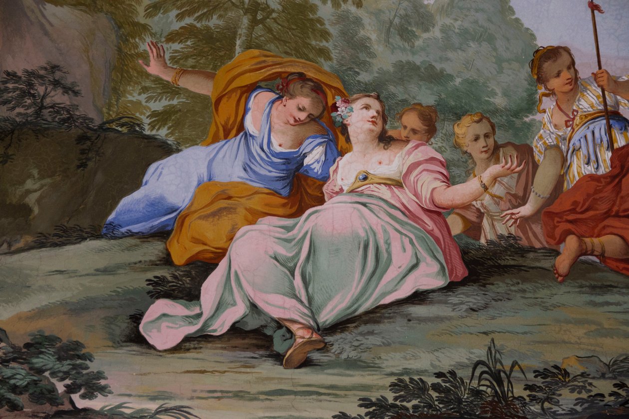Representasjoner av myten om Diana, av Domenico og Giuseppe Valeriani, freskomaleri av Giuseppe and Valeriani Domenico Valeriani