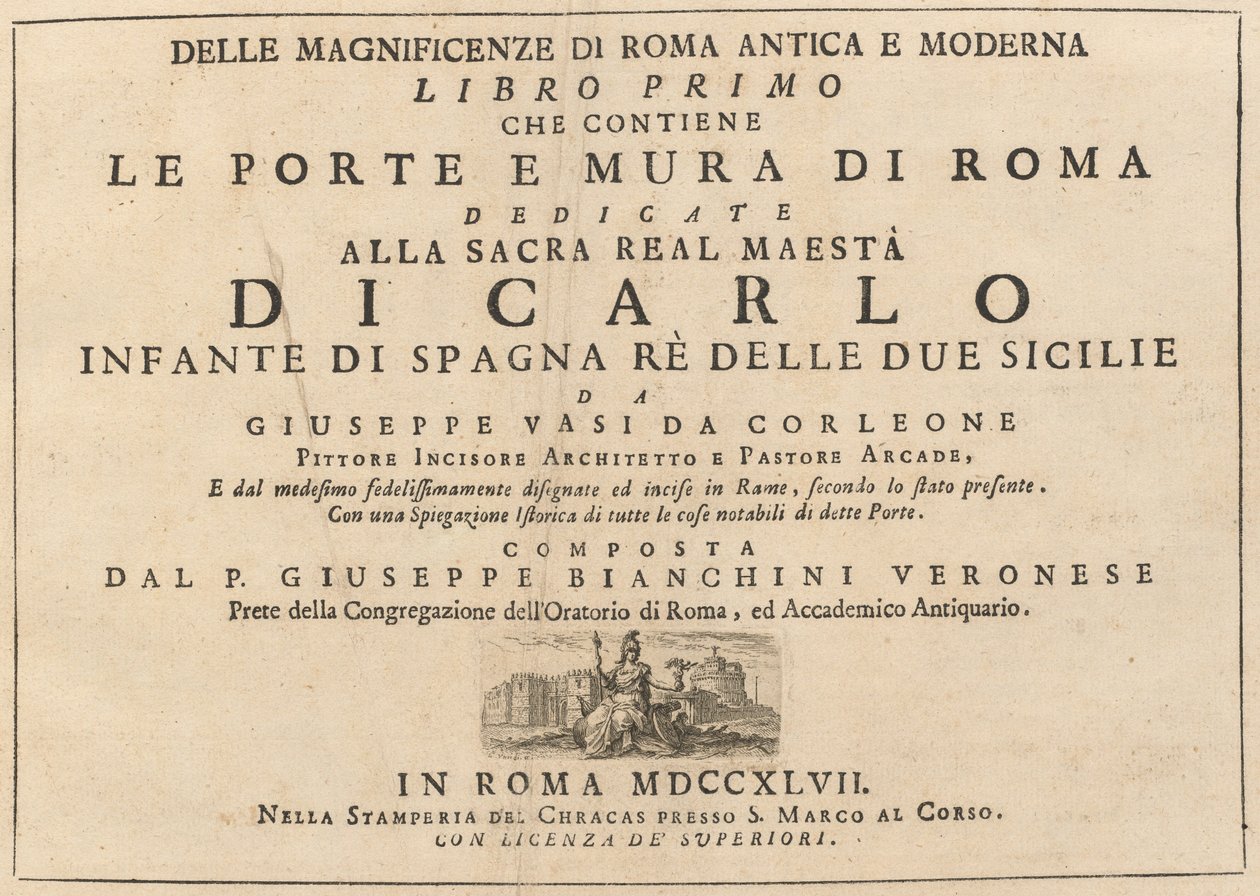 Av storslagene i det gamle og moderne Roma (bd. 1) av Giuseppe Vasi
