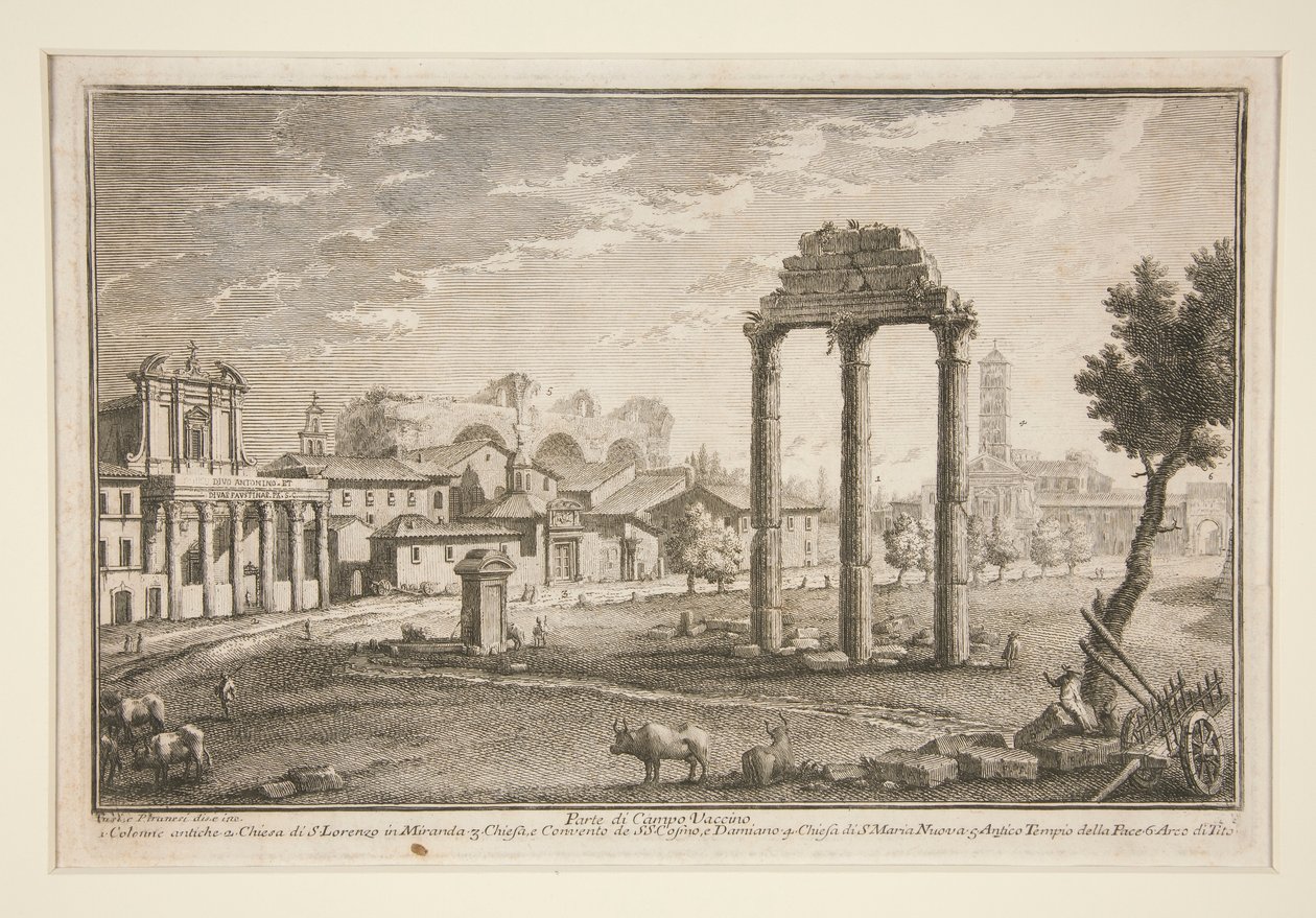 En del av Campo Vaccino (En del av Campo Vaccino) av Giuseppe Vasi