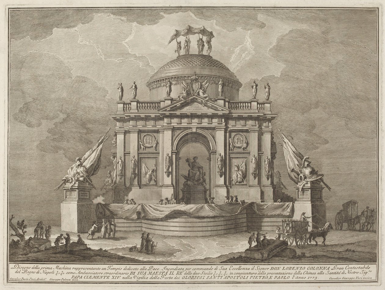 Et tempel dedikert til fred, for "Chinea"-festivalen av Giuseppe Vasi after Giuseppe Palazzi