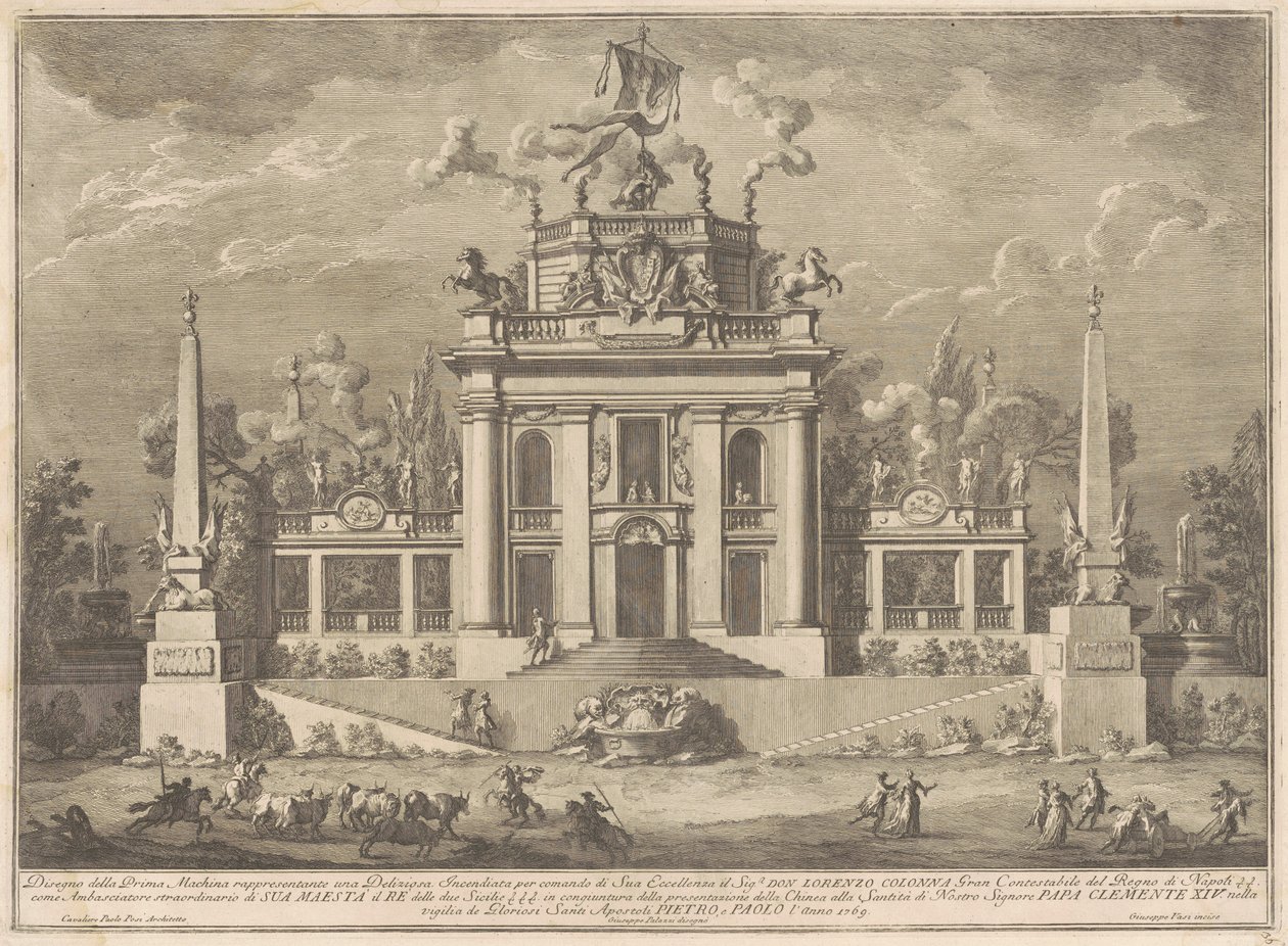 Den første maskinen for Kina av 1769: En "Deilig" av Giuseppe Vasi, after Giuseppe Palazzi, after Paolo Posi