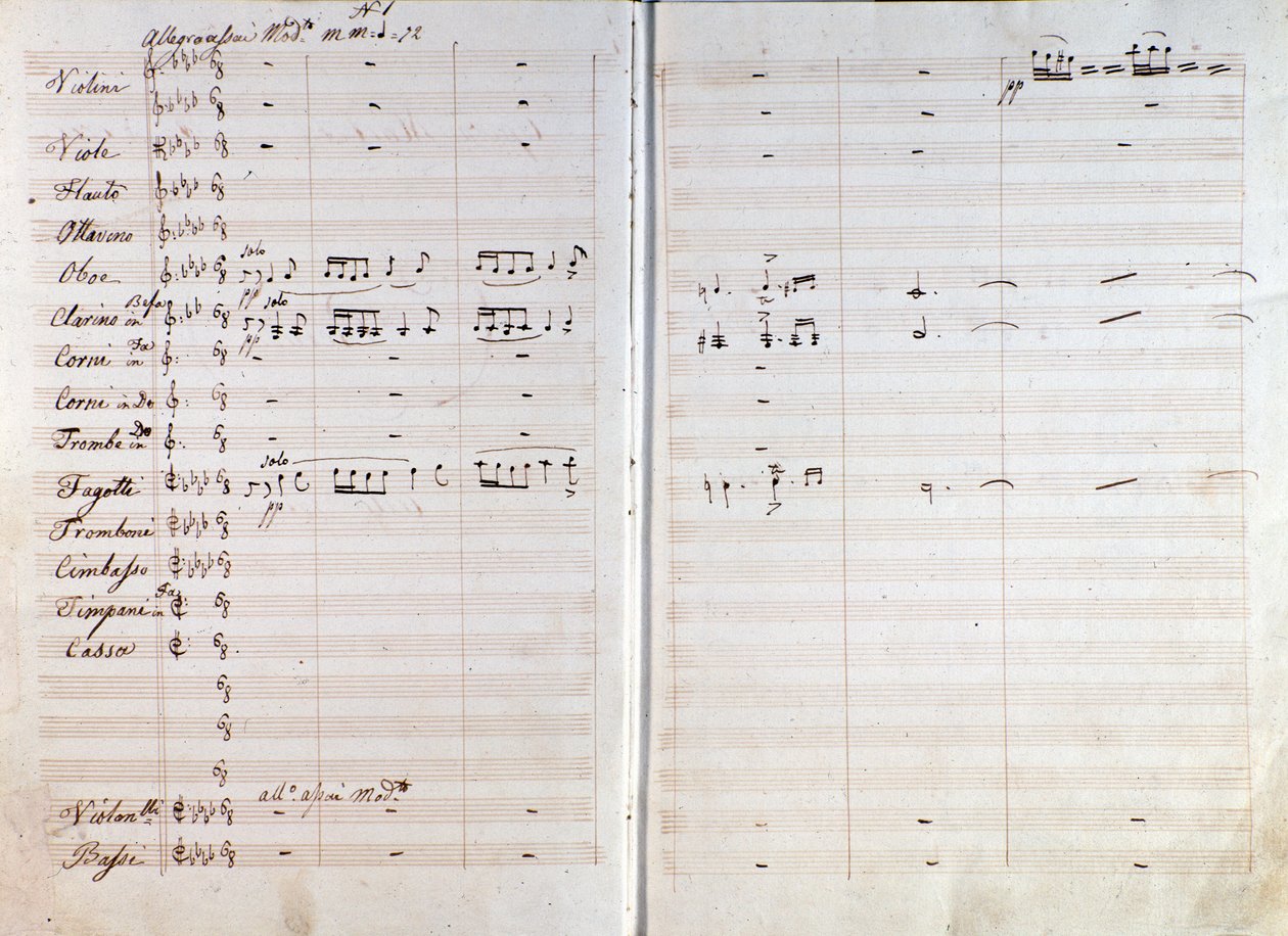 Dobbeltside med originalmusikk fra Macbeth-operaen av Giuseppe Verdi av Giuseppe Verdi